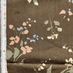 Vtg House N Home Fabrics & Draperies 1982 Brown Floral Upholstery Fabric 2.5 Yds