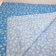 2 Pieces Blue White Sponge Print Fabric 44″ wide 2 Yards Total Cotton