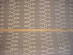 13-7/8 Mulberry FD590 Tunic Stripe Metallic Embroidered Scroll Upholstery Fabric