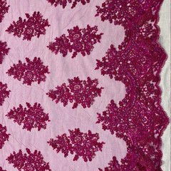 Bridal Sequin Lace Floral Embroidery Polyester Mesh 51 Inch Wide Fabric