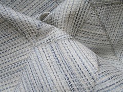 Schumacher’s HECETA Embroidery Geometric Global Blue Ivory 5.22 yds w/ Cutout