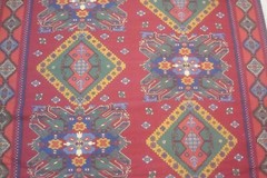 3 yds Stroheim Romann Fabric Linen Moroccan print Maras Red Pillows 54″ x 115″