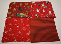 286 – Fabric Squares 5″ & 2.5″ charm lot rotary cut Christmas poinsettia angels