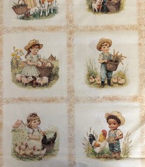 LIL FARMERS BLOCKS QUILTING TREASURES FABRIC PANEL 36″X44″