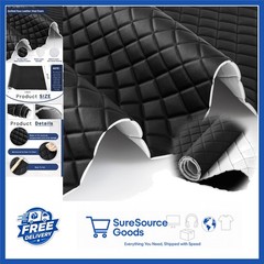 Diamond Quilted Faux Leather Headliner Material 2.1 Yards Black 55″ Wide