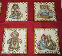 Vtg Gingerbread Squares Fabric Dianna Marcum for MARCUS BROS TEXTILES 80 Squares