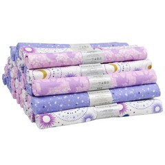 9 Fat Quarter FLANNEL Bundle Cotton Purple Space Universe Constellation – 3 Each