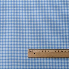 145cm Wide Yarn Dyed Cotton Fabric Blue Check Stripe Linen Look Bag Dress