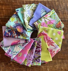 15 Piece Fat Quarter Bundle Tula Pink “Floral Reef” Quilt Cotton