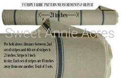 Grain Sack | Feed Sack Fabric | Blue 3 Stripe | Beige Background | 54″ Wide