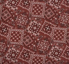 RUST (reddish brown) – Blazin’ Bandana 100% cotton fabric by the yard 36 x 44 in