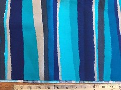 SHADES OF BLUE,AQUA & GRAY STRIPED HOME DEC-44W- 2 2/3 YARDS