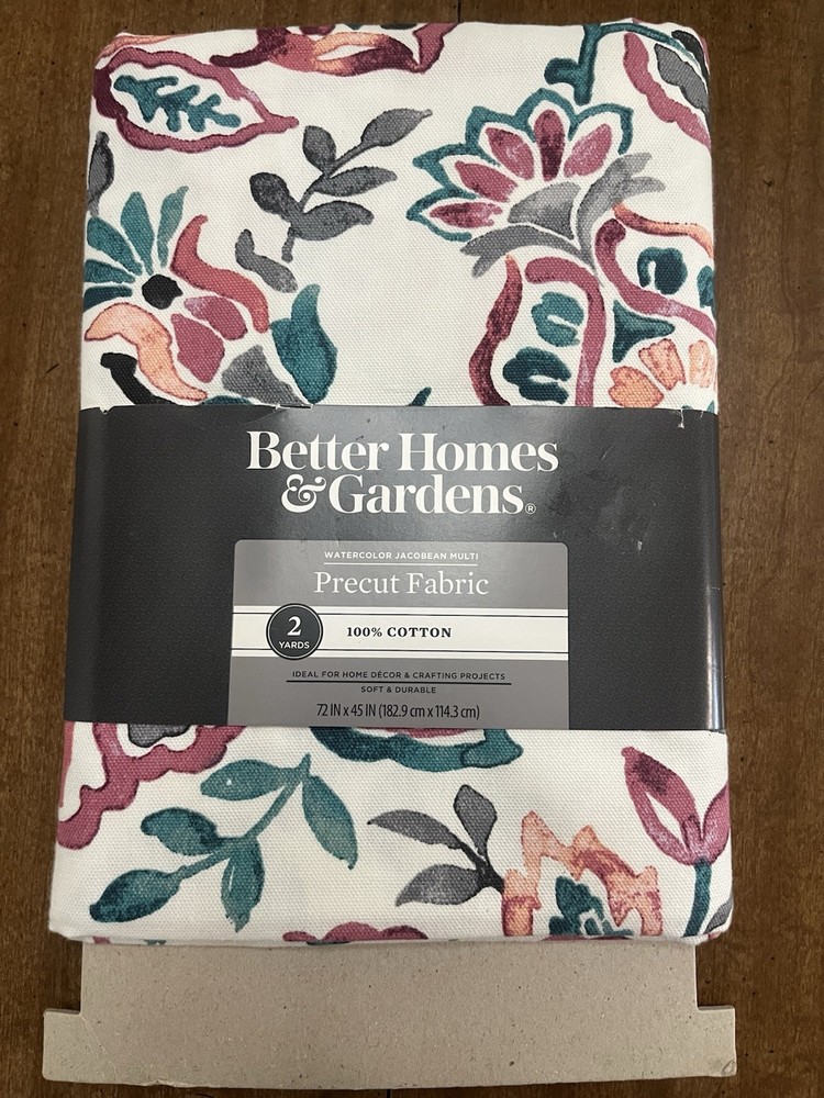 Better Homes & Gardens 2 Yards Watercolor Floral Jacobean Precut Fabric Cotton