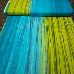 Color Me Banyan BTY Banyan Batiks Turquoise Blue Lime Green Stripes