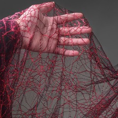 50*150cm Thin Transparent Spider Web Mesh Red Texture Fabric DIY Stage Crafts.