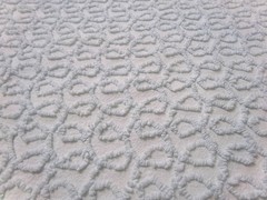 Curly Loops Vintage Chenille Bedspread Fabric, Texturized Blue, 18×12″