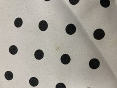 Vintage Black Polka Dots White Fabric 43” X 75” 2 Yards Polyester ? Craft Dot