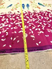 44×23” KOKKA Echino BIRDSONG Pink Cotton Linen Fabric OOP Etsuko Furuya Japan