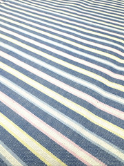 Blue Pink Yellow White Stripe Oxford Cotton Fabric BTHY #63