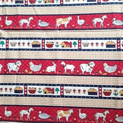 Farmhouse Friends Cotton Quilt Border Fabric 1 Yds X 44″ Country Farm Animals