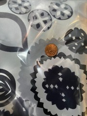 Fabric Lot 3 Yds 8 Ins 58 W Blk Gray White Abstract Polyester Apparel Fabric