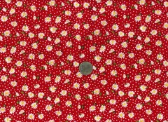 Remnant of Fabric Fat Eighth 9X21 Crafts, Quilting, Daisy’s, Red Polka Dot