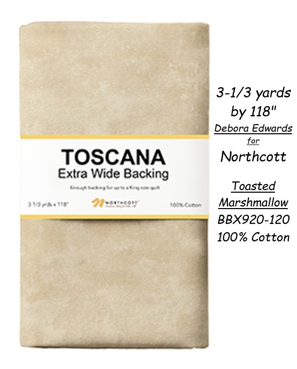 Toscana Extra Wide Quilt Back 118×120″ Cotton fabric Northcott BBX9020-120 Tan