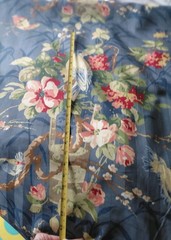 Richloom Platinum Collection Blue Stripe Floral Birds Fabric 6+ Yds NEW Charming