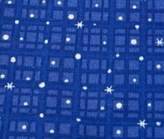 Blue Cotton Fabric Square Star & Grid Pattern 9″x44″ Sewing Quilting Crafting