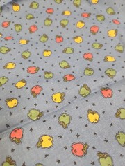 3 Yards Vintage Blue With Green Red Yellow Apples 100 Cotton Fabric Quilting