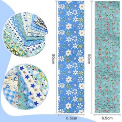 80 PCS Jelly Roll Cotton Fabric Strips Precut Quilting Bundles Blue 2.6 Inch