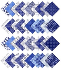 Soimoi 40Pcs Japanese Sashiko Print Cotton Precut Fabrics for Quilting Craft …