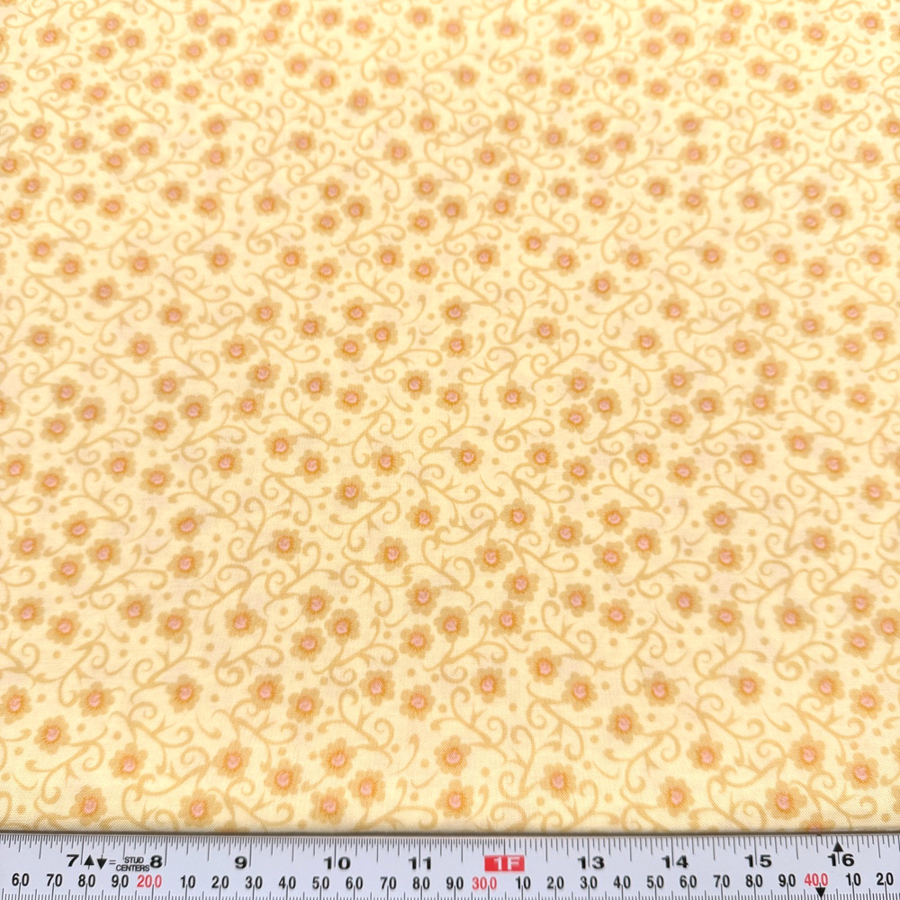 Meadow Song for AvLyn Florals on Cream Cotton Fabric by the HALF YARD