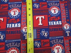 TEXAS RANGERS MLB 100% COTTON 1/2 YARD PIECE BRAND NEW SQUARE DESIGN