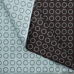 Vintage MCM Maharam Upholstery Fabric, Blue, Brown “Repeat Dot Ring” 10.5 yds