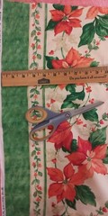 Christmas Poinsettia Border Cotton Fabric by Springs (great for tree skirts)