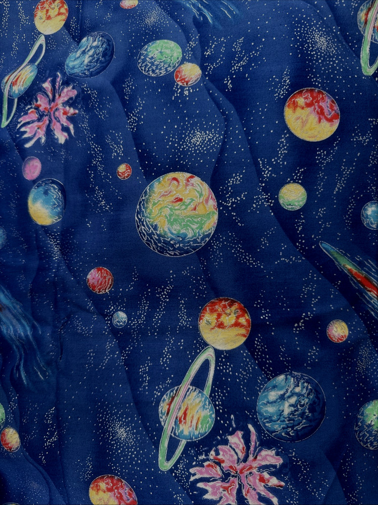 Space, Planets, Earth, Cotton Sparkly Fabric , 44″ wide, 4 yards