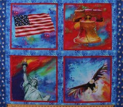 35.5″ X 43″ Panel American Flag Eagle Patriotic USA Icons Cotton Fabric D671.21
