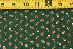 By 1/2 Yd, Vintage, Pink Calico on Dark-Green Cotton, WITH FLAW!, Cranston, V945