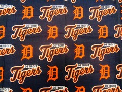 DETROIT TIGERS BASEBALL MLB 100% COTTON 1/2 YD BRAND NEW SPORT DESIGN
