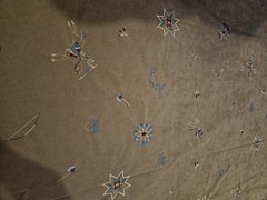 Vtg Embroidered Faux Suede Fabric 72 X 58 Wide Native American Tribal Western