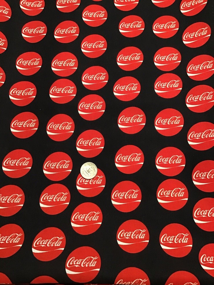 CUSTOM MADE…1 Yard Coca-Cola Cotton Fabric 36” X 54” Coke L