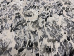 Weitzner Abstract Cut Velvet Floral Uphol Fabric- Hana / Pewter 3.10 yd T1045/01
