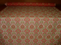 Arts And Crafts Rosso Woven Jacquard Fabric Curtain Upholstery Cushion Multi Use
