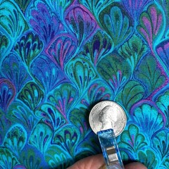 VIP Cranston Turquoise Blue Marble Peacock Cotton Fabric Quilter Print 2.75 yd