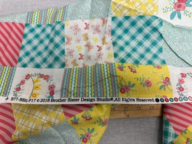 Brother Sister Design Studio Patchwork Fabric 1 Yard Floral Butterfly Flowers