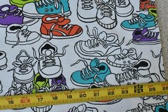 By 1/2 Yd, Vintage, Gym Shoes on White Quilt Cotton, Princess Fabrics, B1435