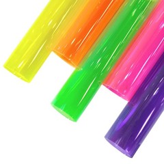 9 Pcs Clear PVC Vinyl, 21cmx30cm Fluorescent Solid Color Transparent Waterproof