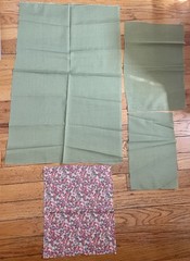 Vintage Fabric Floral Sage Green Project Mixed Scrap Remnants Spring Project