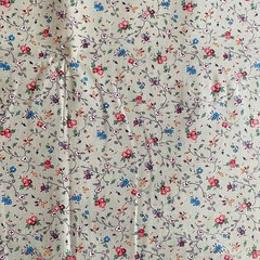 1.8 YD Vintage Ditsy Floral Fabric Gray Cotton Concord
